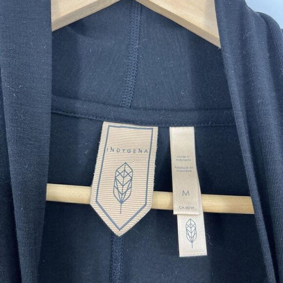 Indygena Dress Size Medium Black Drawstring Tie Waist Casual Pockets V Neck - Picture 4 of 9